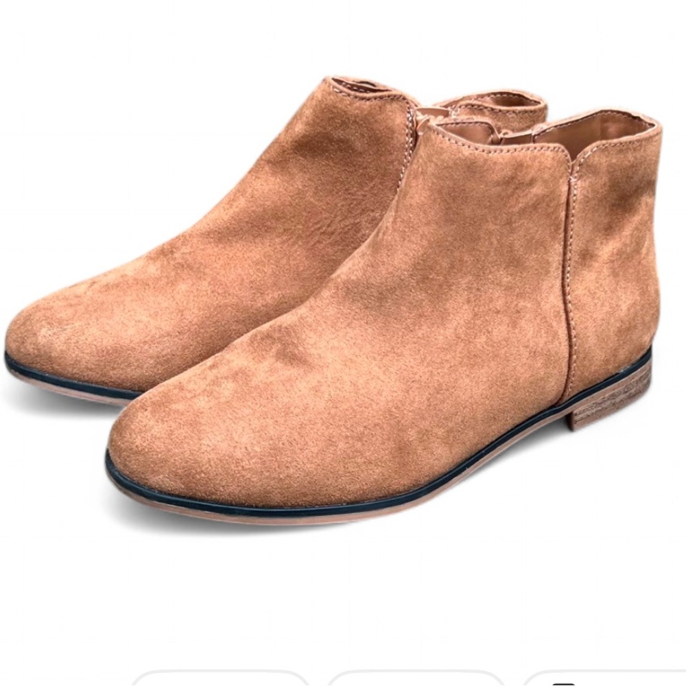 Kids Tan Suede Ankle Boots